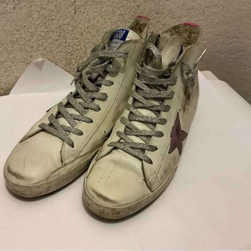 Golden Goose Golden Goose Leather High Top
Colorblock Pattern Sneakers size 41
